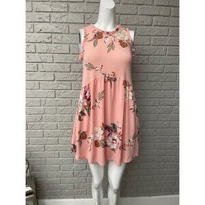 Eyeshadow Women Multicolored Sleeveless Floral Tunic Dress with Pockets Size XS
